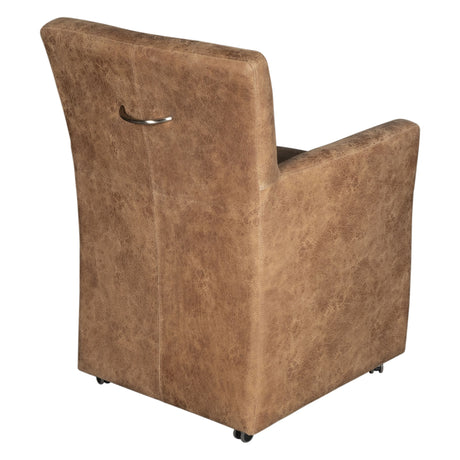 Peabody 25" Wheeled Armchair in Tan Leather from Home Trends & Design - Luna Furniture