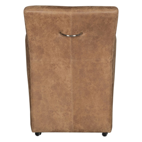Peabody 25" Wheeled Armchair in Tan Leather from Home Trends & Design - Luna Furniture
