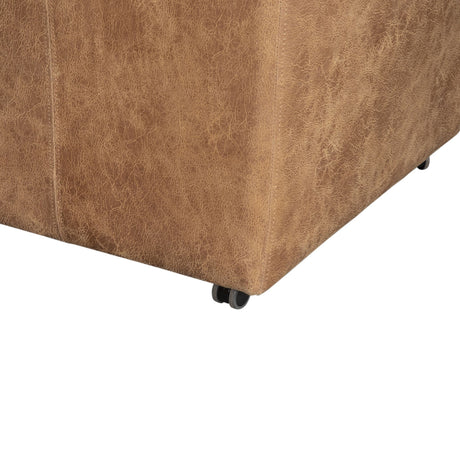 Peabody 25" Wheeled Armchair in Tan Leather from Home Trends & Design - Luna Furniture