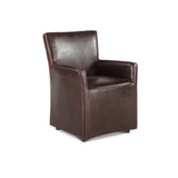 Peabody 25" Wheeled Armchair in Brown Leather from Home Trends & Design - Luna Furniture