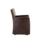 Peabody 25" Wheeled Armchair in Brown Leather from Home Trends & Design - Luna Furniture