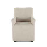 Peabody 25" Wheeled Armchair in Beige Linen from Home Trends & Design - Luna Furniture