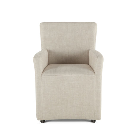Peabody 25" Wheeled Armchair in Beige Linen from Home Trends & Design - Luna Furniture