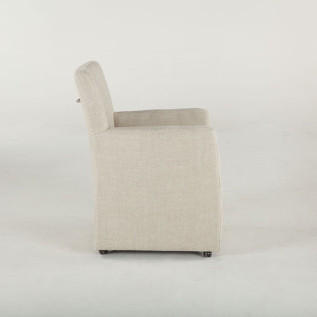 Peabody 25" Wheeled Armchair in Beige Linen from Home Trends & Design - Luna Furniture