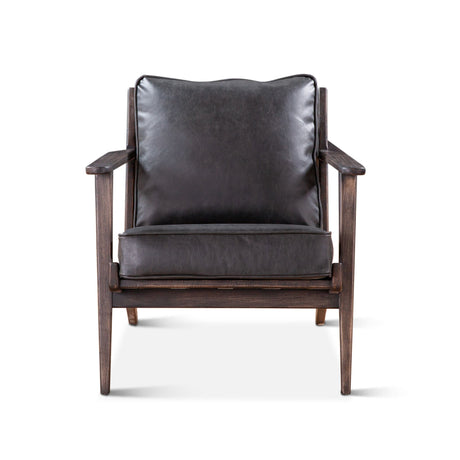 Bobby Accent Chair in Black Leather from Home Trends & Design - Luna Furniture