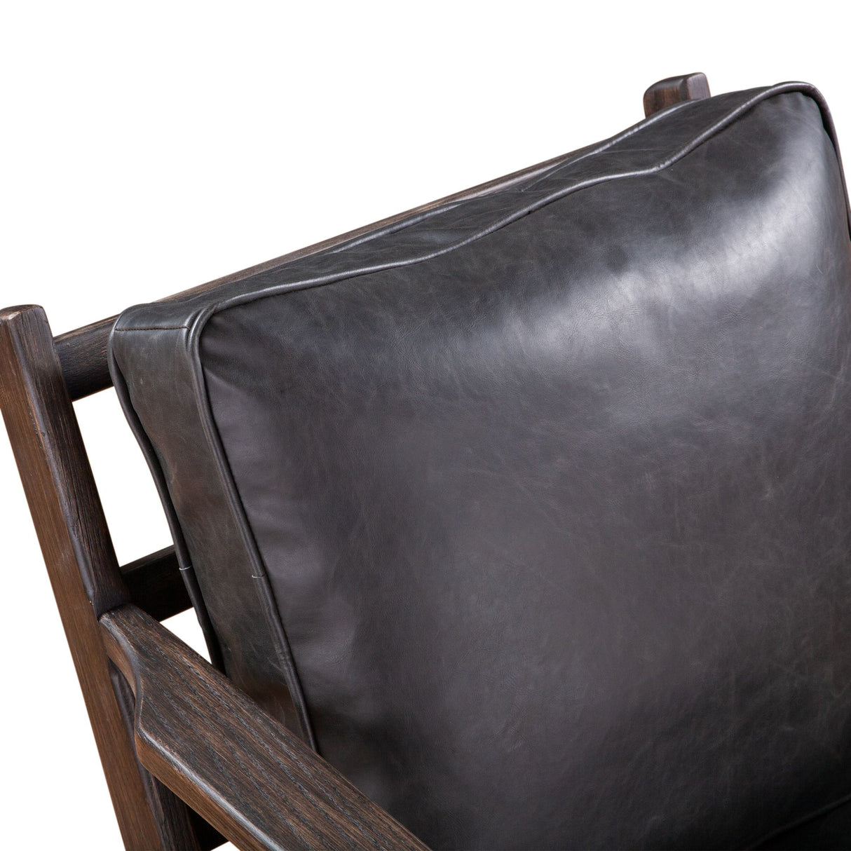 Bobby Accent Chair in Black Leather from Home Trends & Design - Luna Furniture