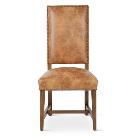 Darcy Dining Chair in Warm Brown Leather with Earth Legs, Set of 2 from Home Trends & Design - Luna Furniture