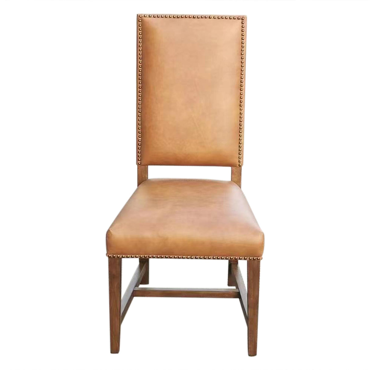 Darcy Dining Chair in Warm Brown Leather with Earth Legs, Set of 2 from Home Trends & Design - Luna Furniture