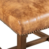 Darcy Dining Chair in Beige Linen and Warm Brown Leather with Earth Legs, Set of 2 from Home Trends & Design - Luna Furniture