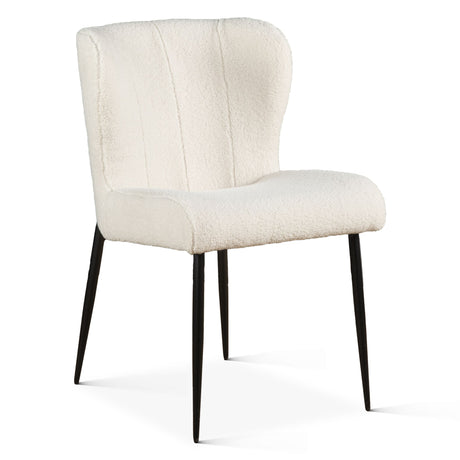 Jennifer 20" Dining Chair in White Boucle from Home Trends & Design - Luna Furniture