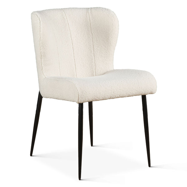 Jennifer 20" Dining Chair in White Boucle