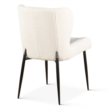 Jennifer 20" Dining Chair in White Boucle from Home Trends & Design - Luna Furniture