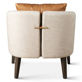 Jessie 22" Accent Chair in Beige Linen with Tan Leather Accent Pillow from Home Trends & Design - Luna Furniture