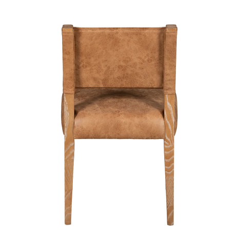 Maya 21" Tan Leather and Natural Legs Dining Chair, Set of 2 from Home Trends & Design - Luna Furniture
