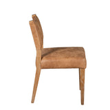 Maya 21" Dining Chair in Tan Leather and Natural Legs, Set of 2 from Home Trends & Design - Luna Furniture