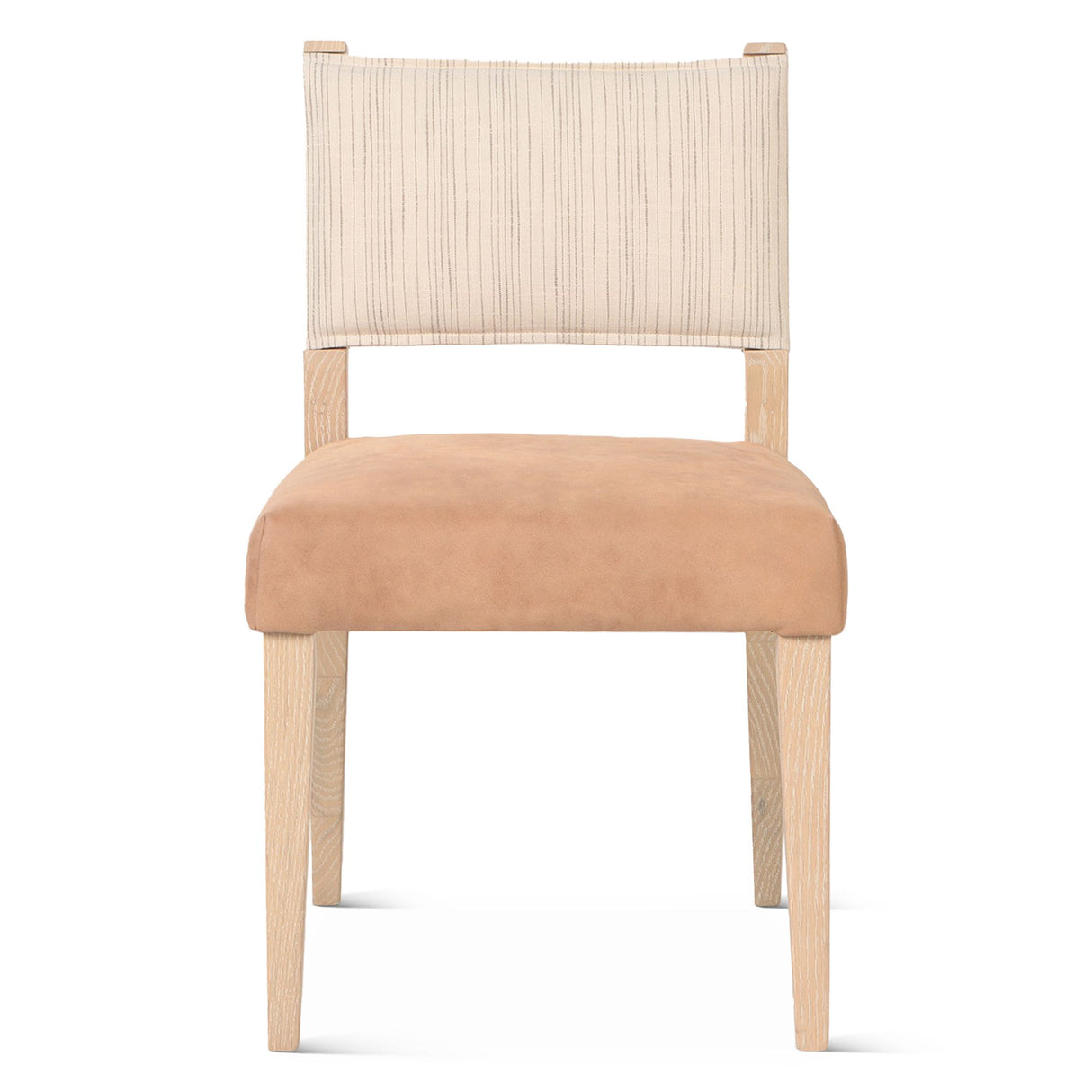 Maya 21" Dining Chair in Durango Linen and Antique Leather with Napoleon Legs, Set of 2 from Home Trends & Design - Luna Furniture