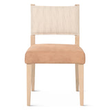 Maya 21" Dining Chair in Durango Linen and Antique Leather with Napoleon Legs, Set of 2 from Home Trends & Design - Luna Furniture
