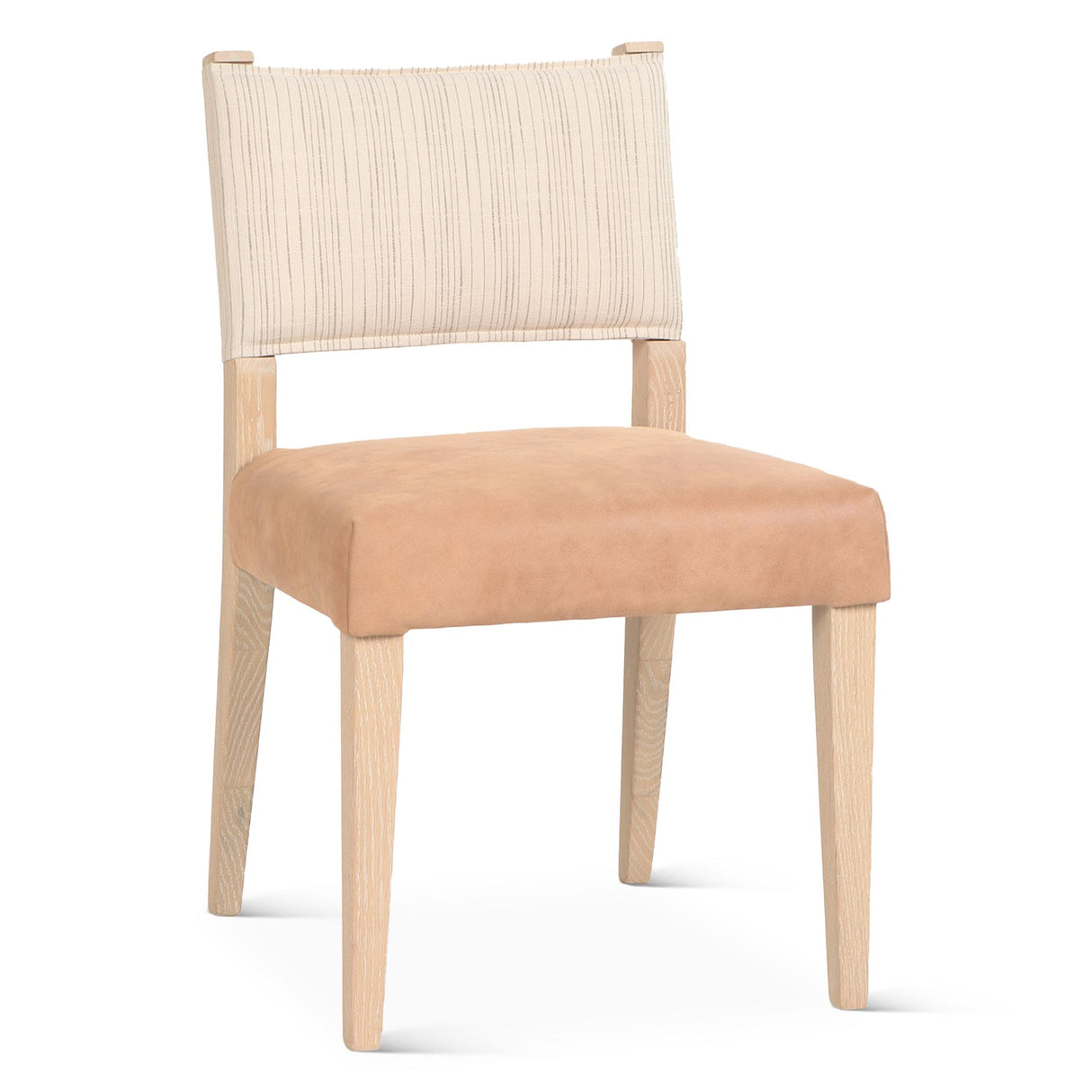 Maya 21" Dining Chair in Durango Linen and Antique Leather with Napoleon Legs, Set of 2 from Home Trends & Design - Luna Furniture