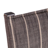 Maya 21" Dining Chair in Black Striped Linen and Black Leather with Dark Legs, Set of 2 from Home Trends & Design - Luna Furniture