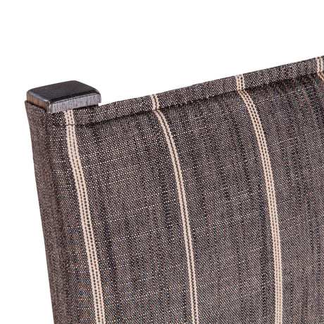 Maya 21" Dining Chair in Black Striped Linen and Black Leather with Dark Legs, Set of 2 from Home Trends & Design - Luna Furniture