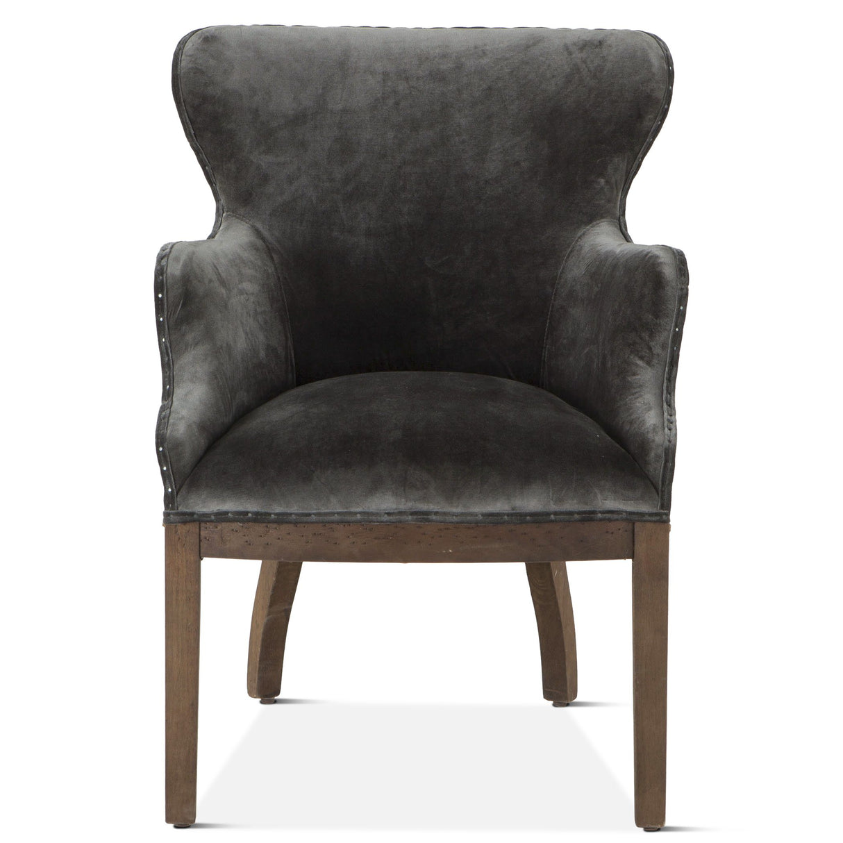 Elizabeth 25" Accent Armchair in Gray Velvet with Exposed Frame from Home Trends & Design - Luna Furniture