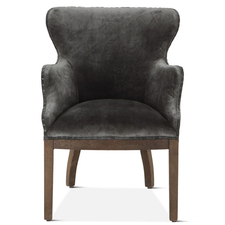 Elizabeth 25" Accent Armchair in Gray Velvet with Exposed Frame from Home Trends & Design - Luna Furniture