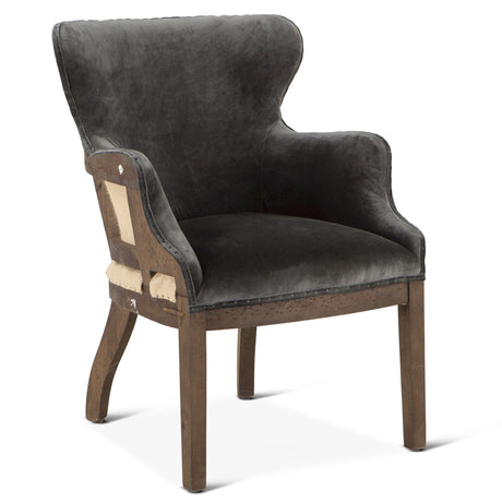 Elizabeth 25" Accent Armchair in Gray Velvet with Exposed Frame from Home Trends & Design - Luna Furniture