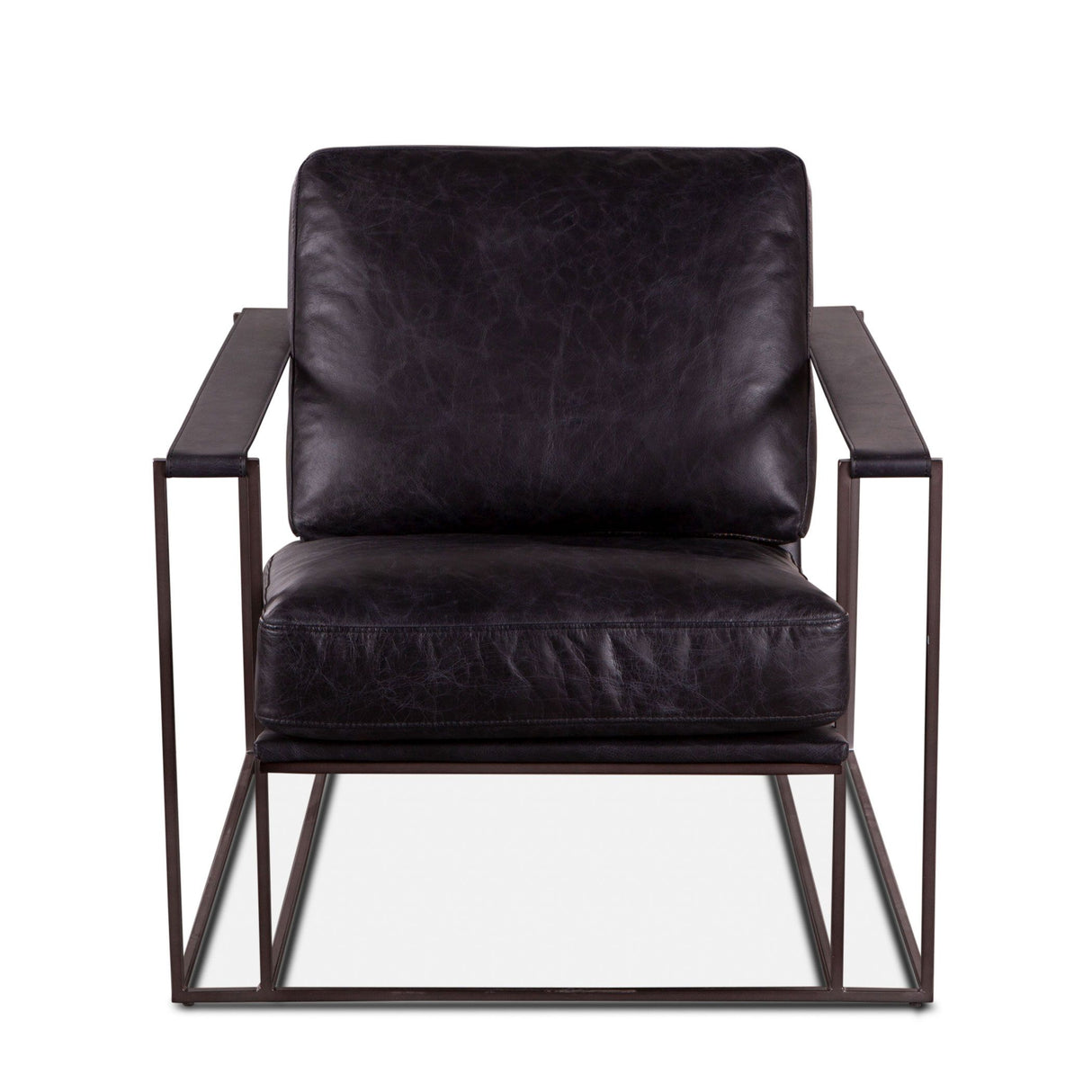 Bogart Modern 30" Accent Chair in Ebony Black Leather from Home Trends & Design - Luna Furniture