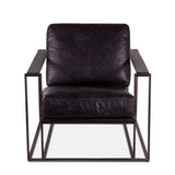 Bogart Modern 30" Accent Chair in Ebony Black Leather from Home Trends & Design - Luna Furniture