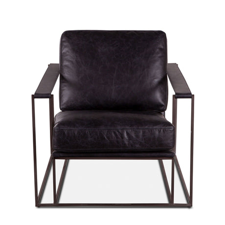 Bogart Modern 30" Accent Chair in Ebony Black Leather from Home Trends & Design - Luna Furniture