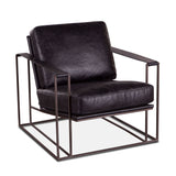 Bogart Modern 30" Accent Chair in Ebony Black Leather from Home Trends & Design - Luna Furniture