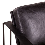 Bogart Modern 30" Accent Chair in Ebony Black Leather from Home Trends & Design - Luna Furniture
