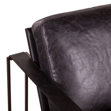Bogart Modern 30" Accent Chair in Ebony Black Leather from Home Trends & Design - Luna Furniture