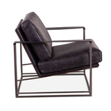 Bogart Modern 30" Accent Chair in Ebony Black Leather from Home Trends & Design - Luna Furniture