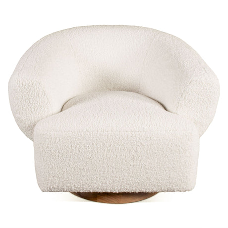 Gatsby Estelle 35" Swivel Accent Chair in Cream Boucle Fabric from Home Trends & Design - Luna Furniture