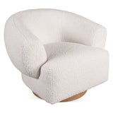 Gatsby Estelle 35" Swivel Accent Chair in Cream Boucle Fabric from Home Trends & Design - Luna Furniture