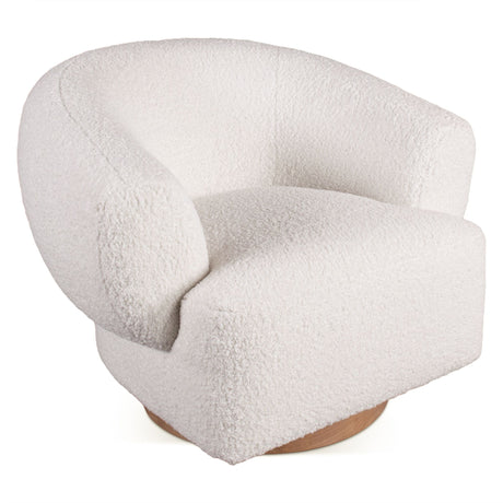 Gatsby Estelle 35" Swivel Accent Chair in Cream Boucle Fabric from Home Trends & Design - Luna Furniture