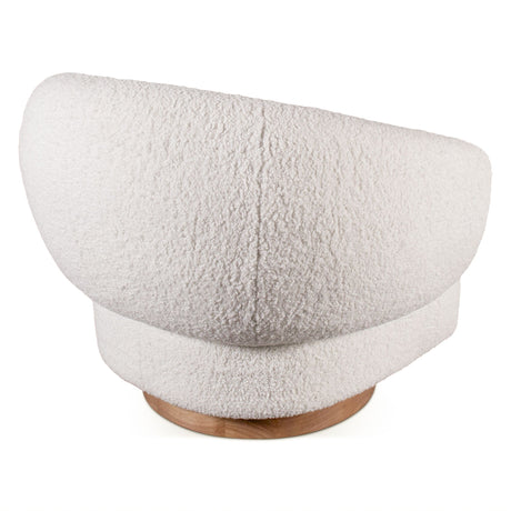 Gatsby Estelle 35" Swivel Accent Chair in Cream Boucle Fabric from Home Trends & Design - Luna Furniture