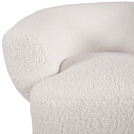 Gatsby Estelle 35" Swivel Accent Chair in Cream Boucle Fabric from Home Trends & Design - Luna Furniture