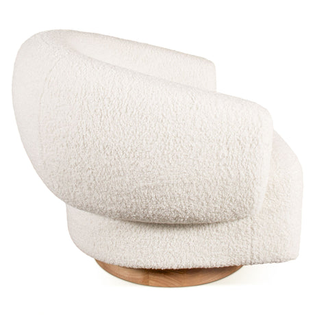Gatsby Estelle 35" Swivel Accent Chair in Cream Boucle Fabric from Home Trends & Design - Luna Furniture