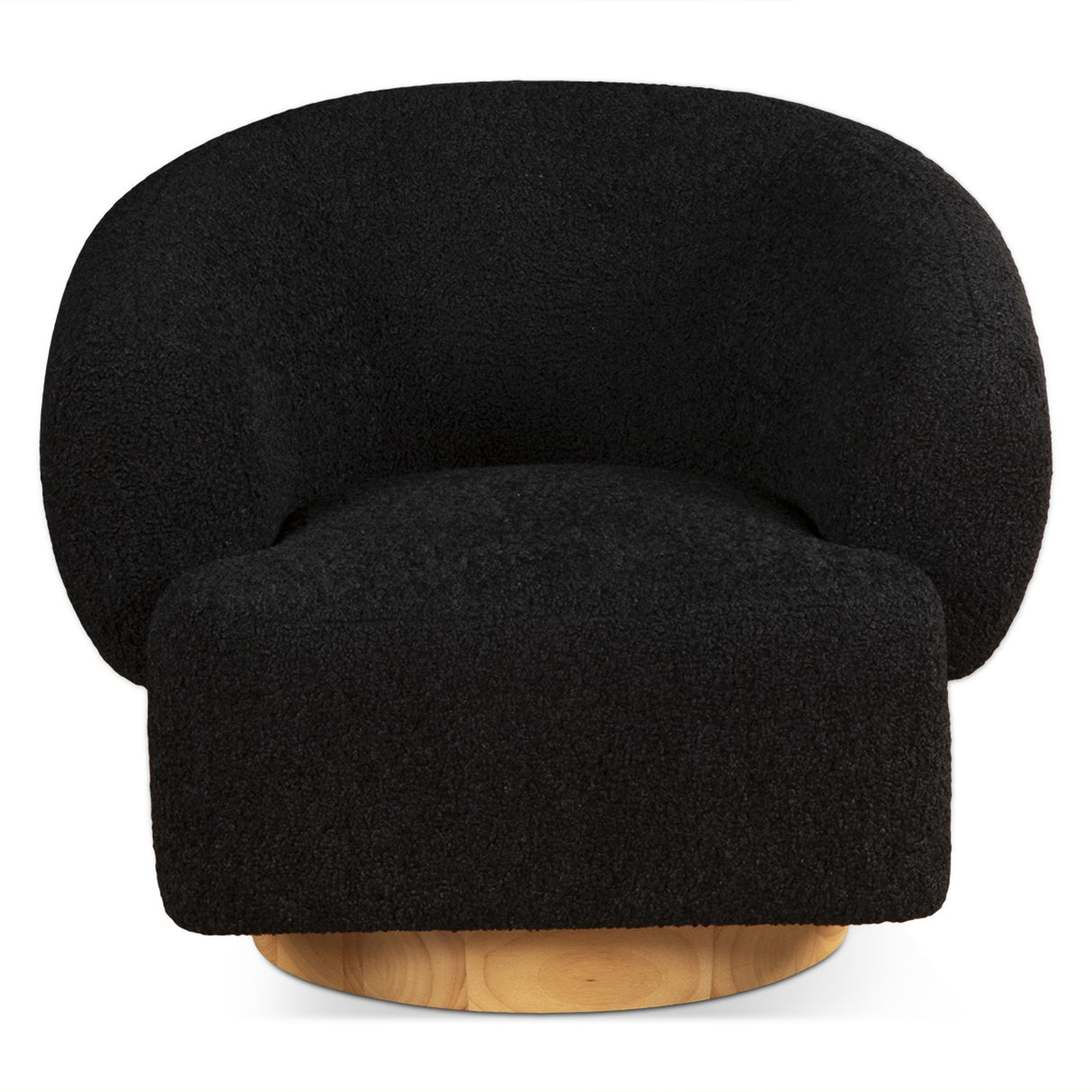 Gatsby Estelle 35" Swivel Accent Chair in Midnight Boucle Fabric from Home Trends & Design - Luna Furniture