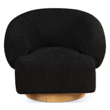 Gatsby Estelle 35" Swivel Accent Chair in Midnight Boucle Fabric from Home Trends & Design - Luna Furniture