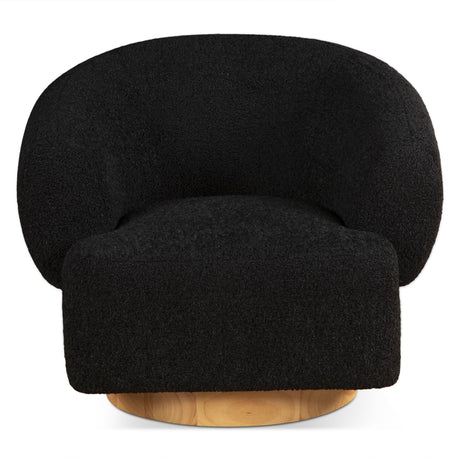 Gatsby Estelle 35" Swivel Accent Chair in Midnight Boucle Fabric from Home Trends & Design - Luna Furniture