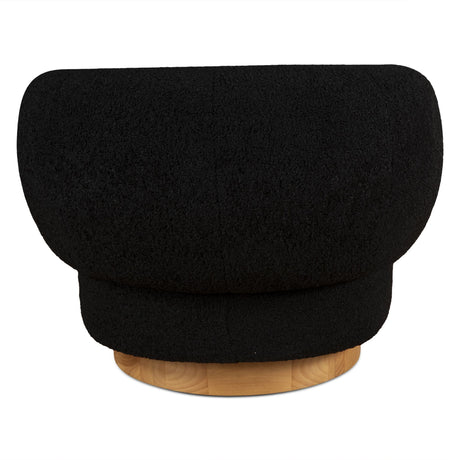 Gatsby Estelle 35" Swivel Accent Chair in Midnight Boucle Fabric from Home Trends & Design - Luna Furniture
