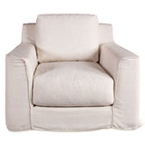 Gatsby Palladium Swivel Accent Chair in White Linen Slipcover from Home Trends & Design - Luna Furniture