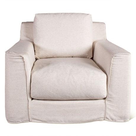 Gatsby Palladium Swivel Accent Chair in White Linen Slipcover from Home Trends & Design - Luna Furniture