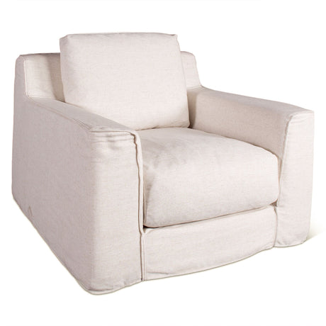 Gatsby Palladium Swivel Accent Chair in White Linen Slipcover from Home Trends & Design - Luna Furniture