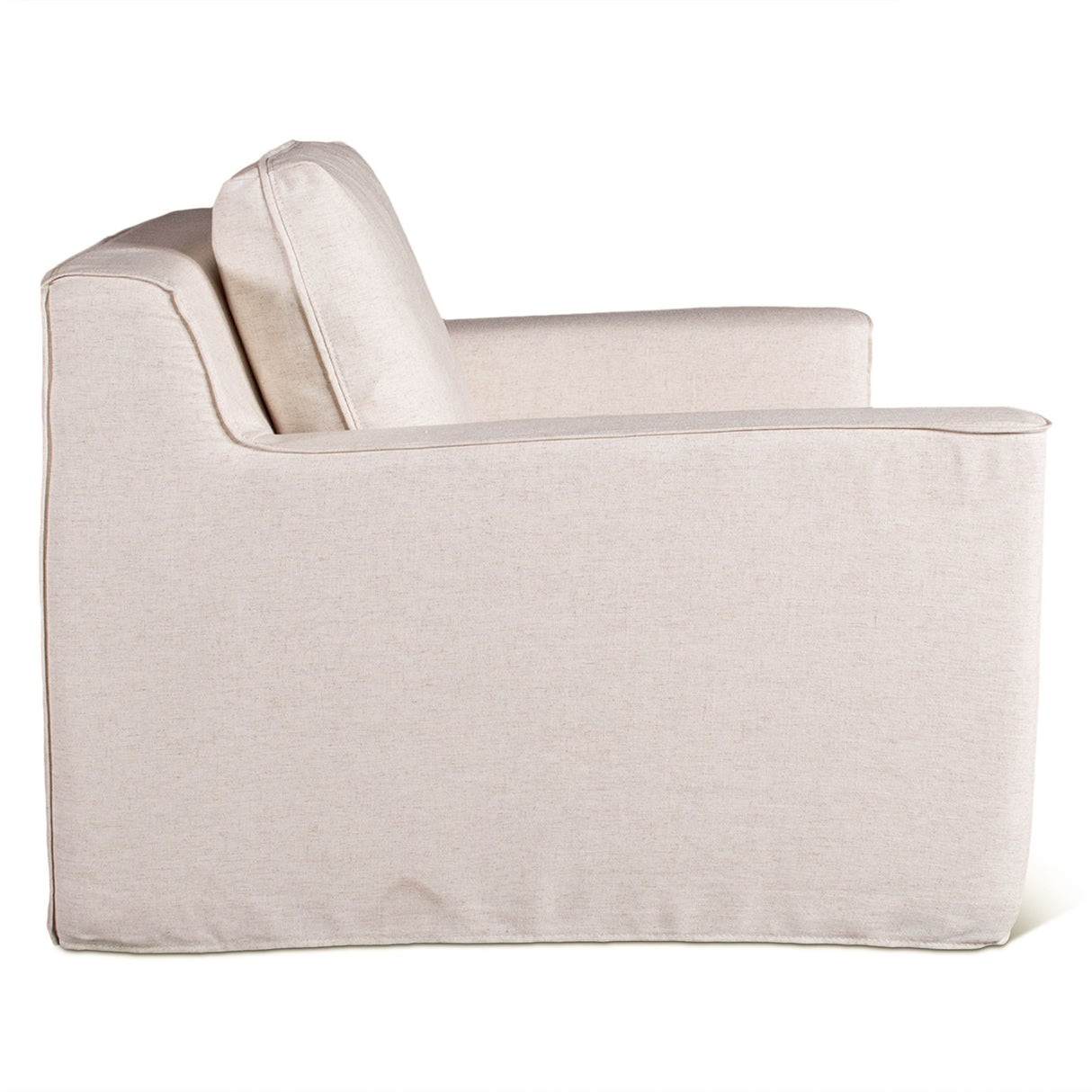 Gatsby Palladium Swivel Accent Chair in White Linen Slipcover from Home Trends & Design - Luna Furniture