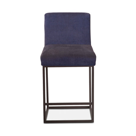 Renegade 20" Upholstered Counter Chair in Navy Linen with Antique Zinc Legs from Home Trends & Design - Luna Furniture