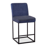 Renegade 20" Upholstered Counter Chair in Navy Linen with Antique Zinc Legs from Home Trends & Design - Luna Furniture